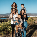 family of six people, 2 adults and 4 children